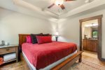 The master suite has a California king-size bed